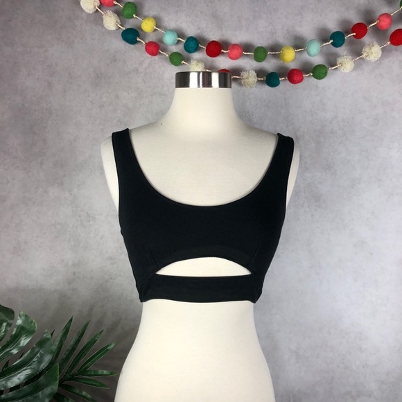 Aritzia Tops - Aritzia Wilfred Free Shannan Cotton Bra Black Crop